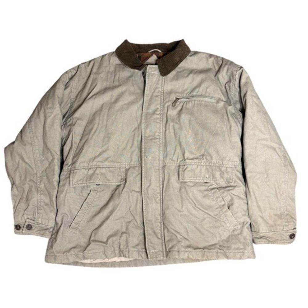 Wrangler Hero Vintage Beige Field Coat with Brown Collar Size XL‎